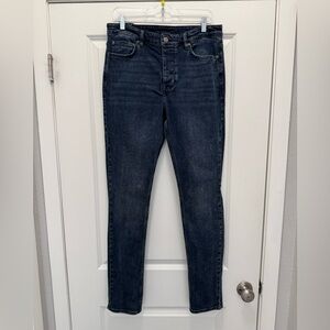 Ksubi Jeans Chitch Slim Tapered Leg Mid Long Rise Blue